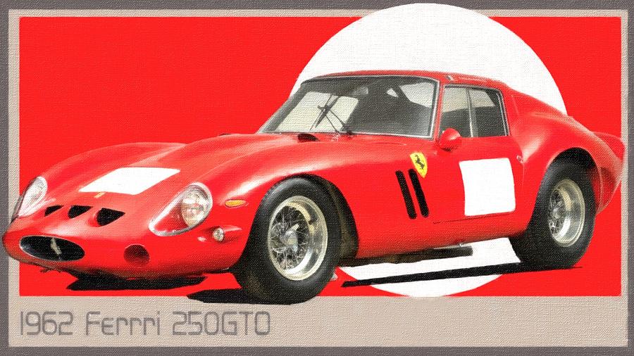 1962 Ferrri 250GTO Mixed Media by RoART FINEPrints - Fine Art America