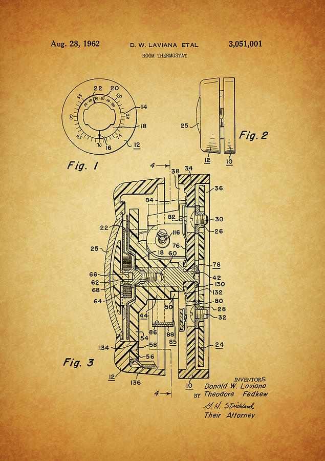 1962 Room Thermostat Drawing by Dan Sproul