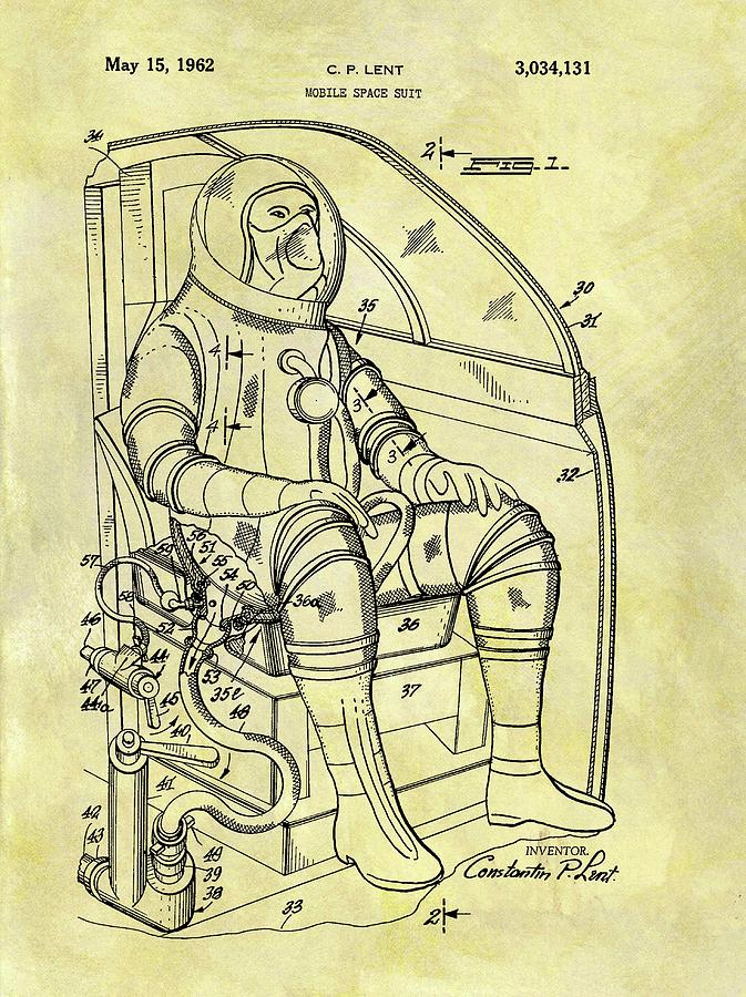 1962 Space Suit Patent Drawing