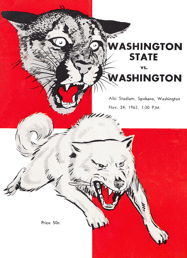1962 Washington vs. Washington State Mixed Media by Row One Brand