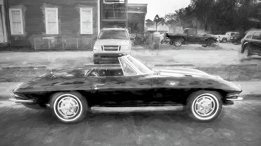  1963 Black Chevrolet Corvette Convertible X118 #1963 Photograph by Rich Franco