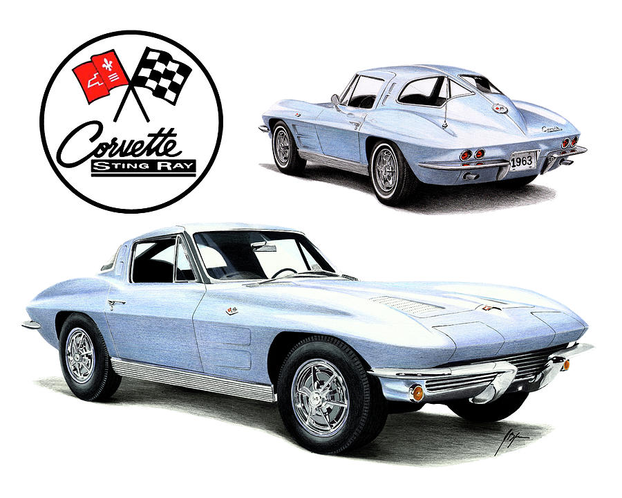 1963 Corvette Drawing by Jason Bylsma | Fine Art America