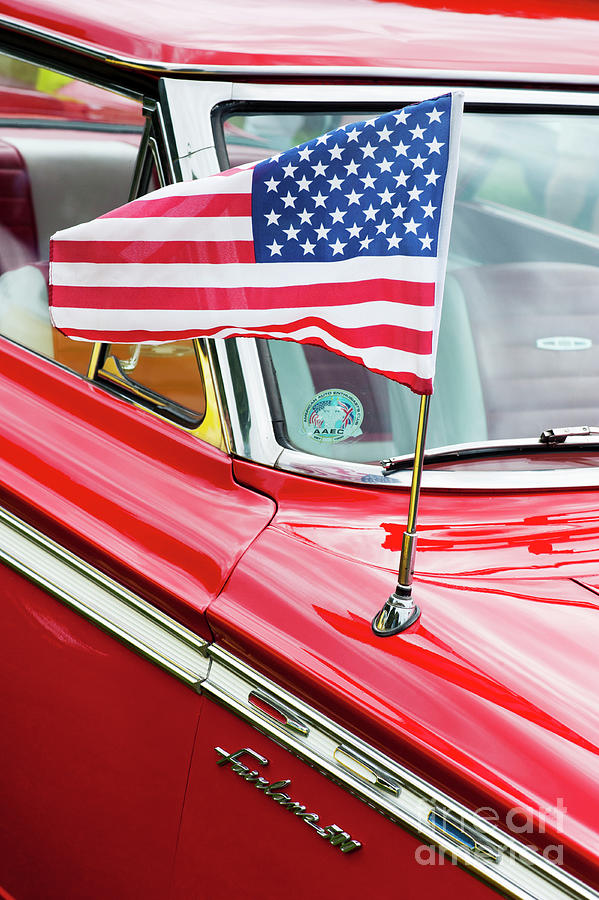Flag Photograph - 1963 Ford Fairlane 500 by Tim Gainey