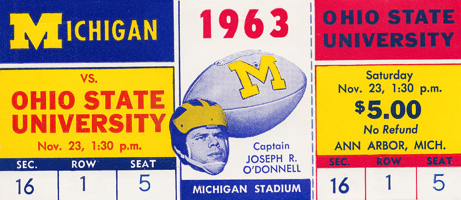 1963 Michigan vs. Ohio State Mixed Media by Row One Brand