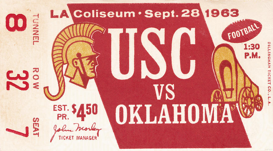 1963 Oklahoma vs. USC Mixed Media by Row One Brand