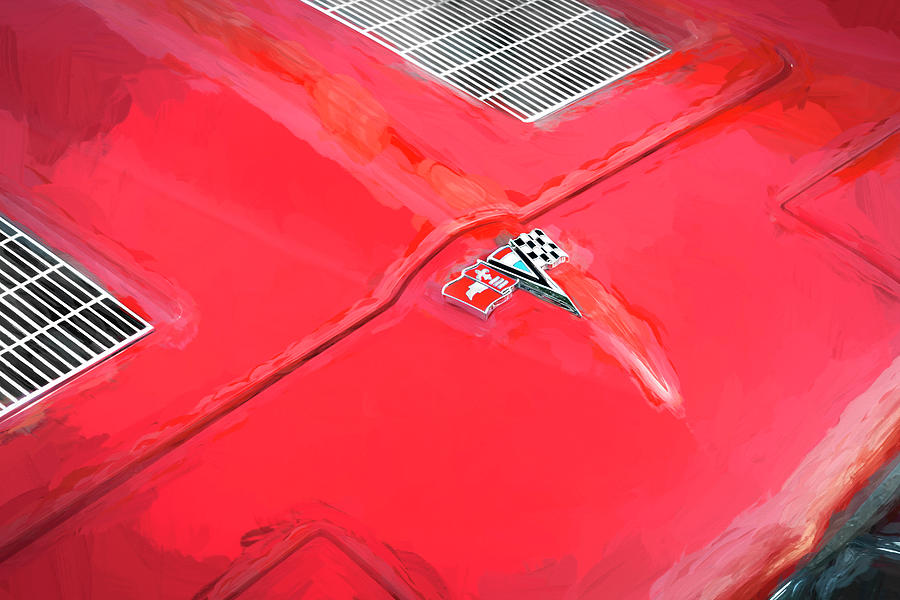 1963 Red Chevrolet Corvette Convertible X116 Photograph by Rich Franco