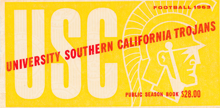 1963 USC Football Season Ticket Mixed Media by Row One Brand