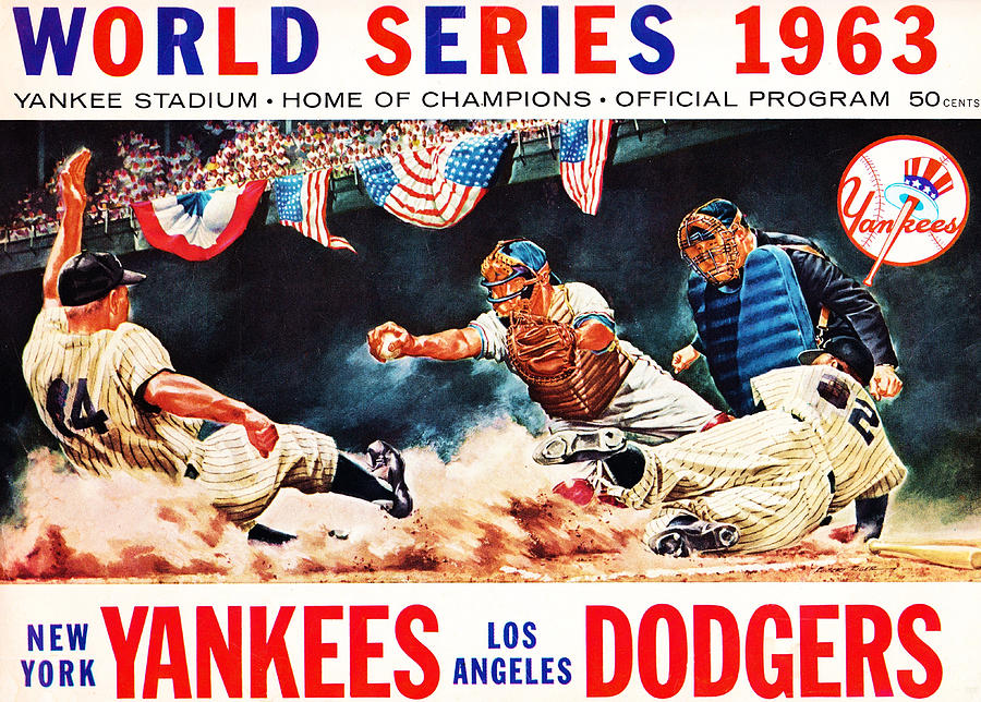 1963 World Series Yankees vs. Dodgers Program Art Mixed Media by Row One Brand