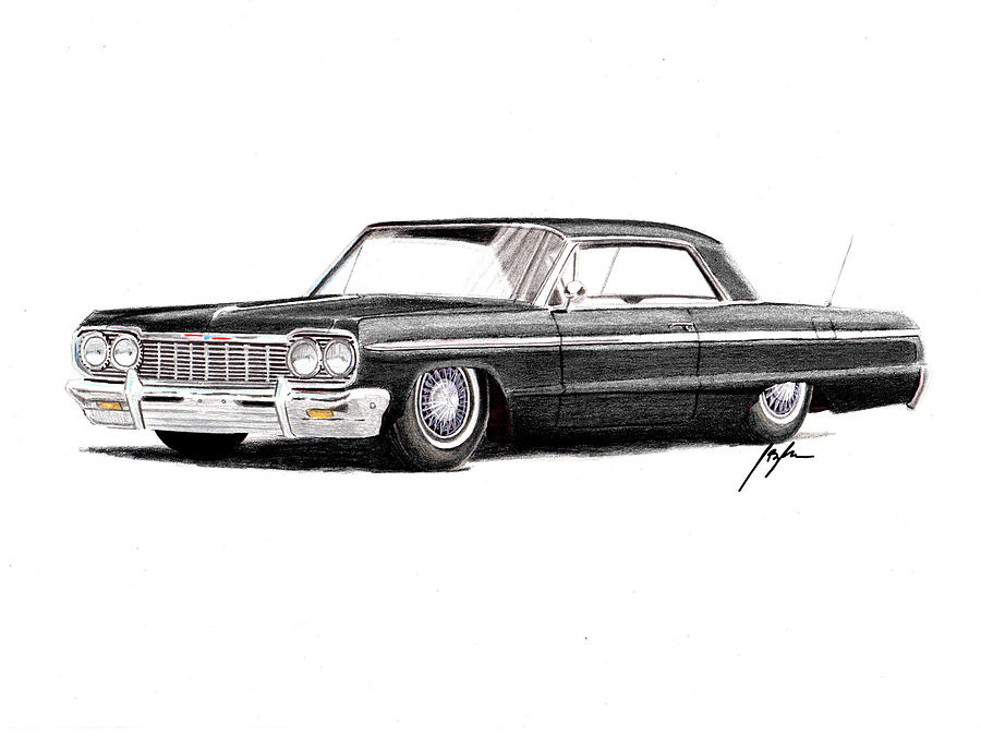 1964 Chevy Impala Drawing by Jason Bylsma Fine Art America