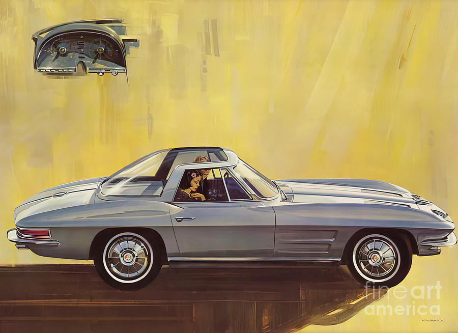 1964 Corvette Rohm and Hass Concept Painting by William Schmidt Associates