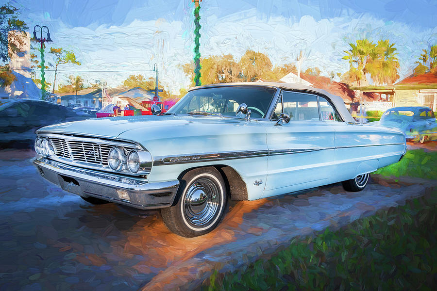 1964 Ford Galaxie 500 390 Engine X102 Photograph by Rich Franco