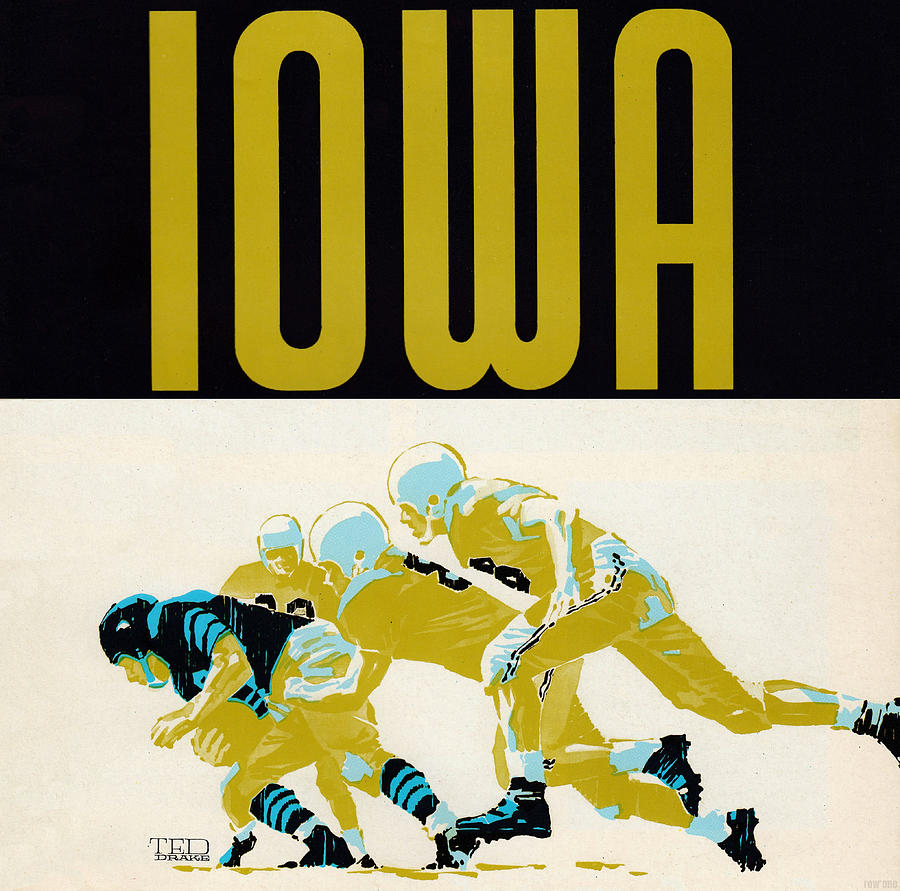 1964 Iowa Football Art Mixed Media by Row One Brand