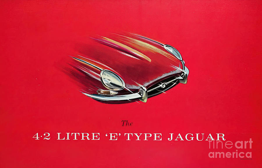 1964 Jaguar E Type 4.2 Litre Sales Brochure Mixed Media by Retrographs