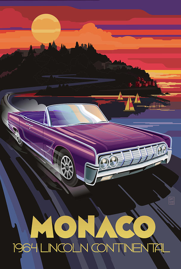 1964 Monaco Lincoln Continental Digital Art by Garth Glazier