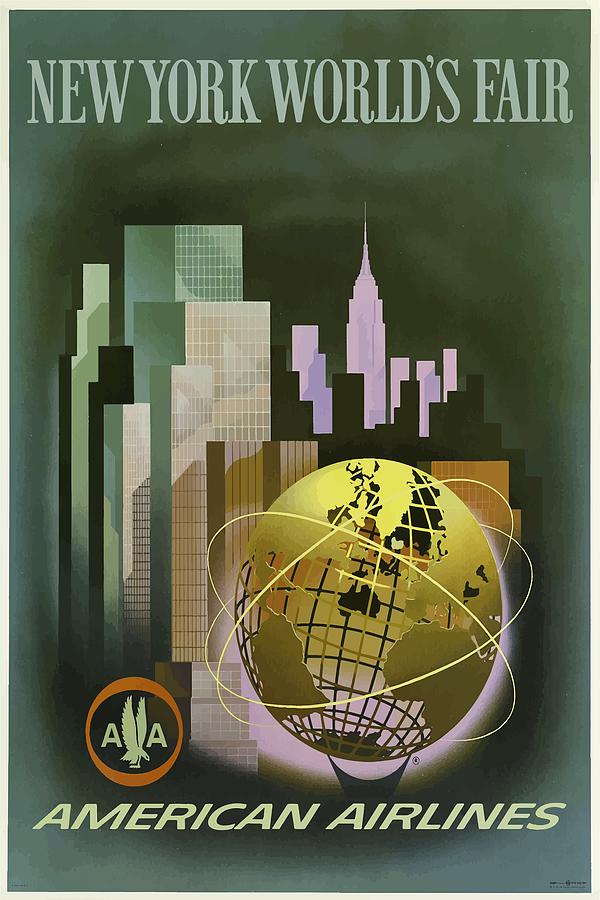 1964 New York Worlds Fair Vintage Travel Poster Mixed Media by Movie Poster Prints