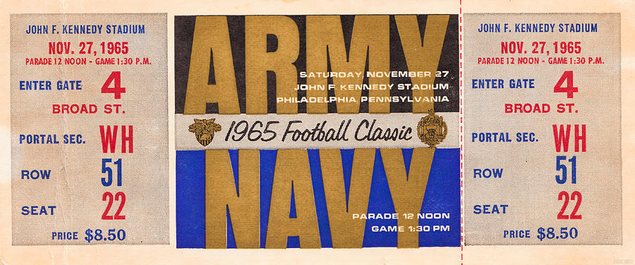 1965 Army Navy Game Mixed Media by Row One Brand