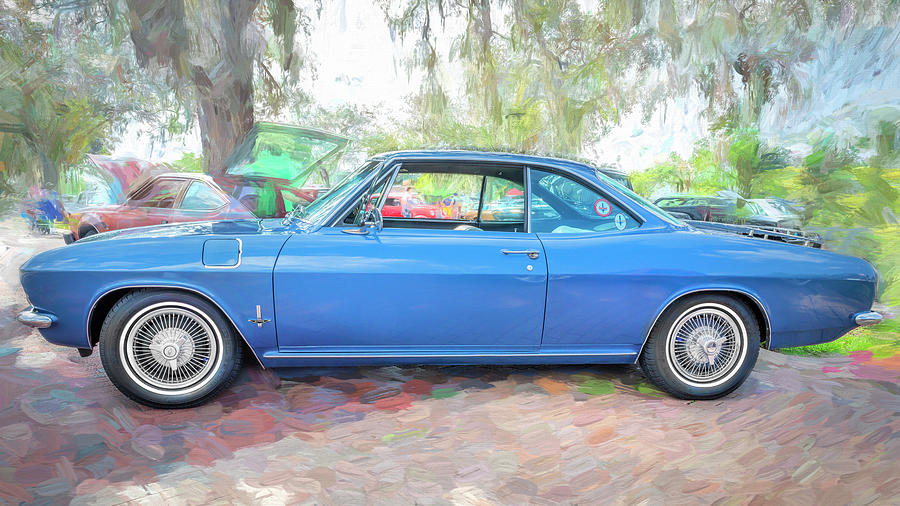 1965 Blue Chevrolet Corvair Monza X100 Photograph by Rich Franco