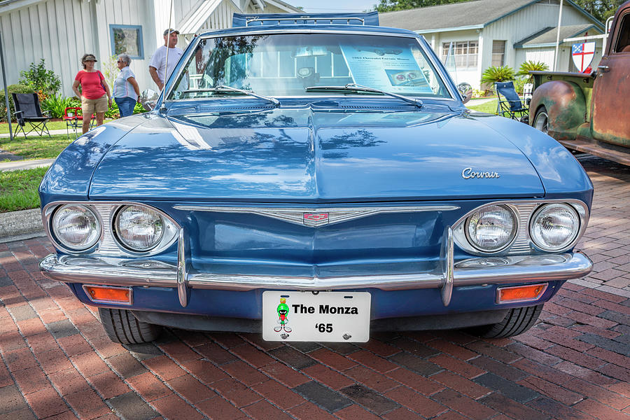 1965 Blue Chevrolet Corvair Monza X107 Photograph by Rich Franco