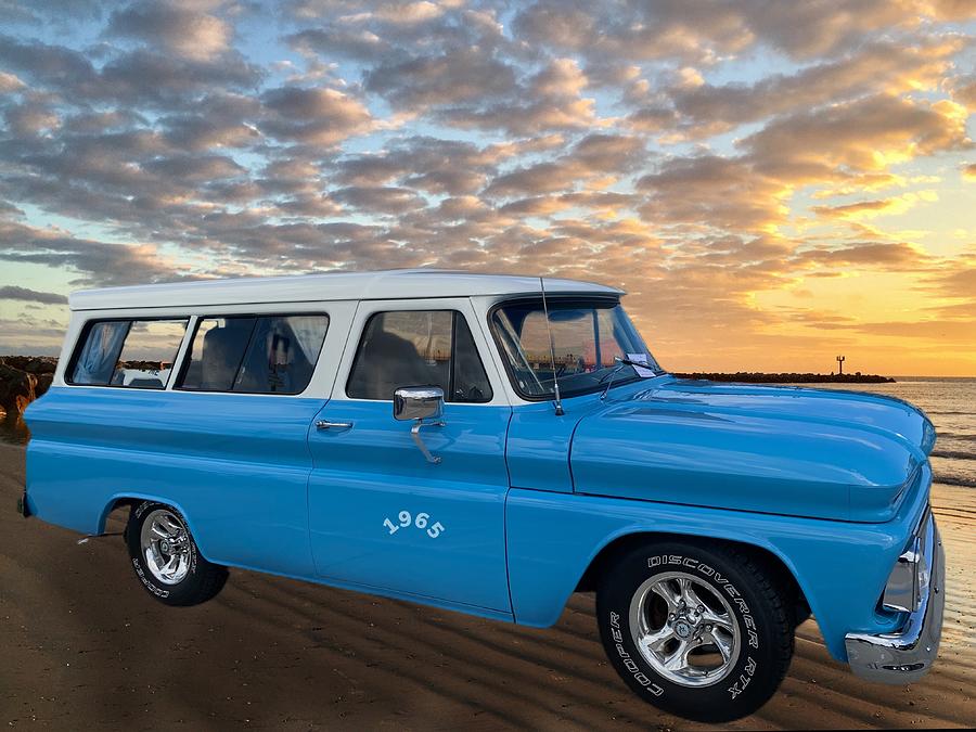 1965 Chevy suburban Painting by Anne Sands