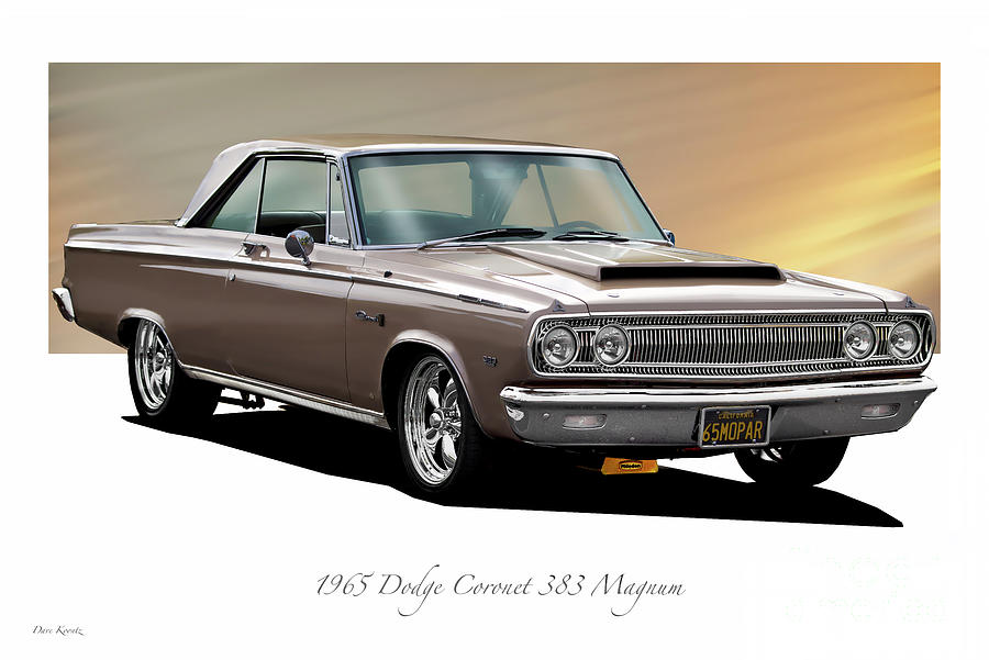 1965 Dodge Coronet 383 Magnum w Lic Plate Photograph by Dave Koontz