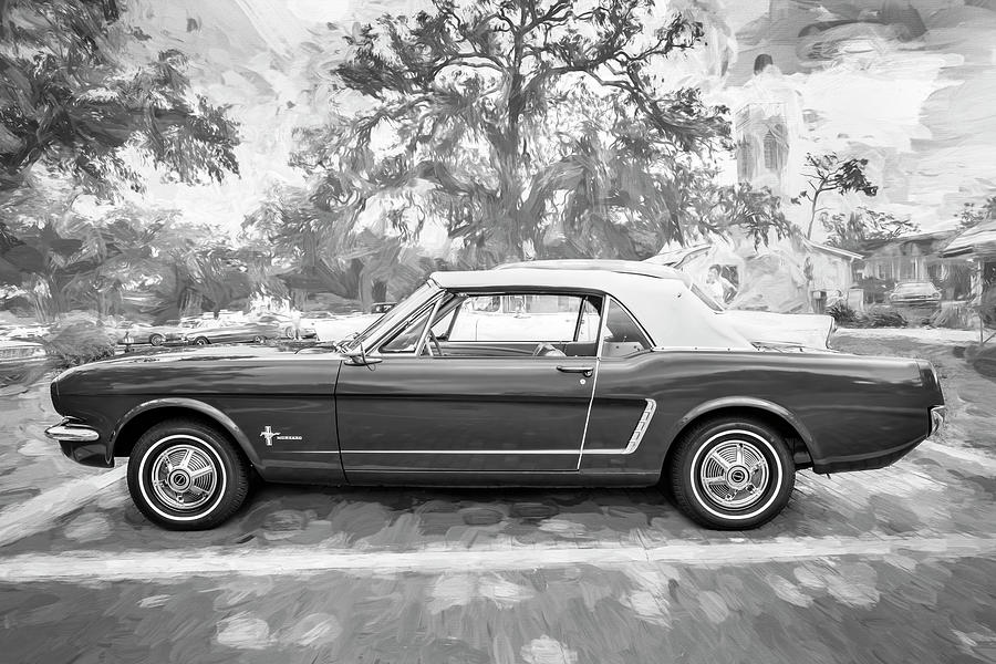 1965 Green Ford Mustang Convertible X101 Photograph by Rich Franco