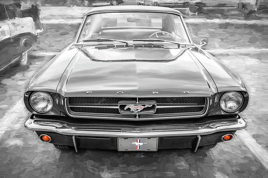 1965 Green Ford Mustang Convertible X106 Photograph by Rich Franco