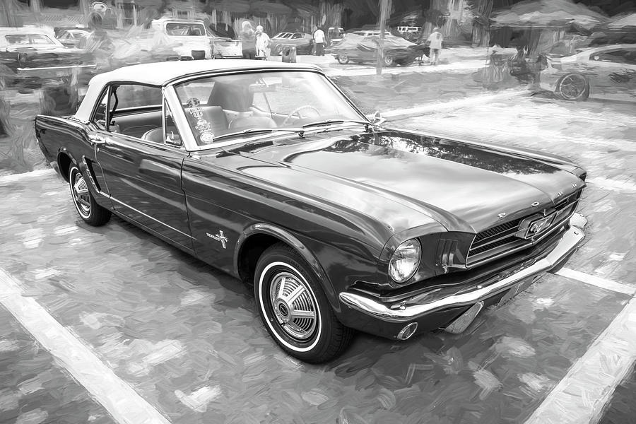 1965 Green Ford Mustang Convertible X109 Photograph by Rich Franco