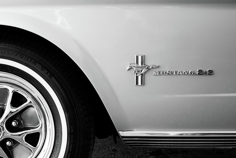 Mustang Fastback black and white Photograph by Laura Fasulo