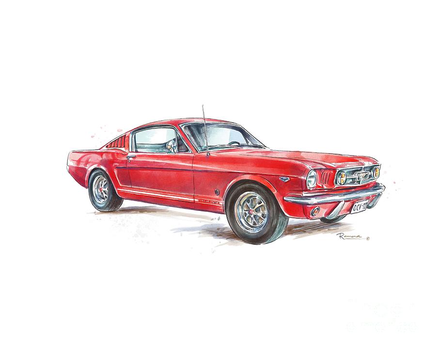 1965 Mustang Fastback Digital Art by Ramona Kurten