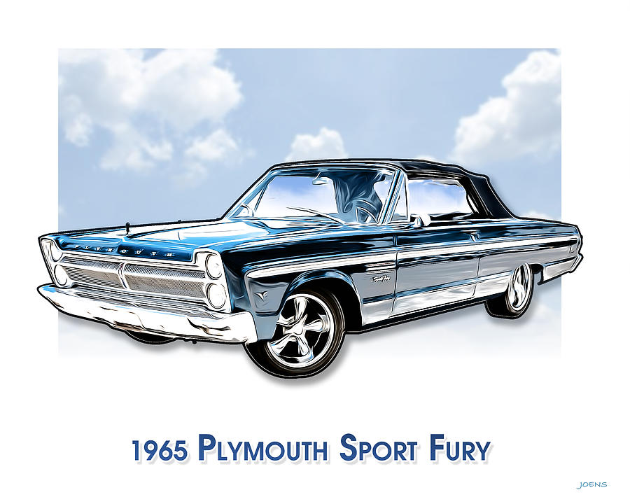 Sports Digital Art - 1965 Plymouth sport fury by Greg Joens