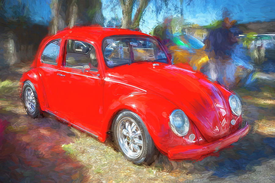 1965 Red Volkswagen Beetle X115 Photograph by Rich Franco