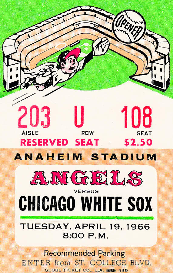 Anaheim Drawing - 1966 California vs. Chicago by Row One Brand