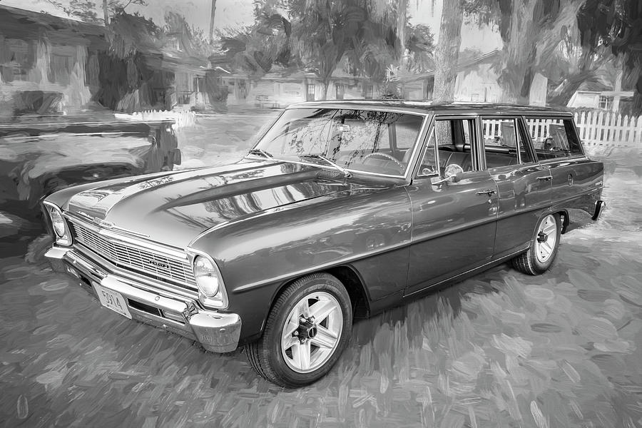 1966 Chevrolet Chevy II Nova Station Wagon X119 Photograph by Rich Franco