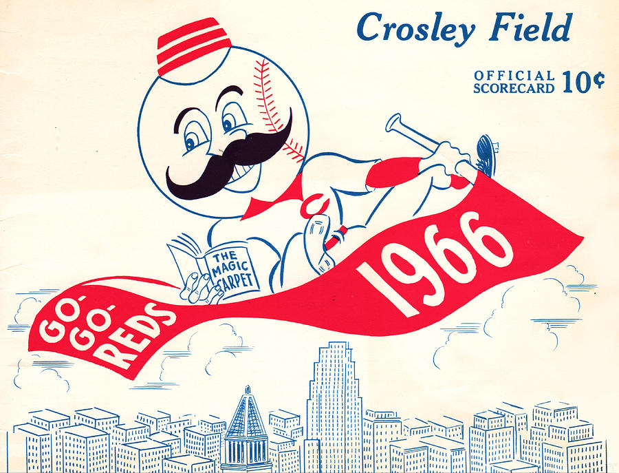 1966 Cincinnati Reds Art Mixed Media by Row One Brand