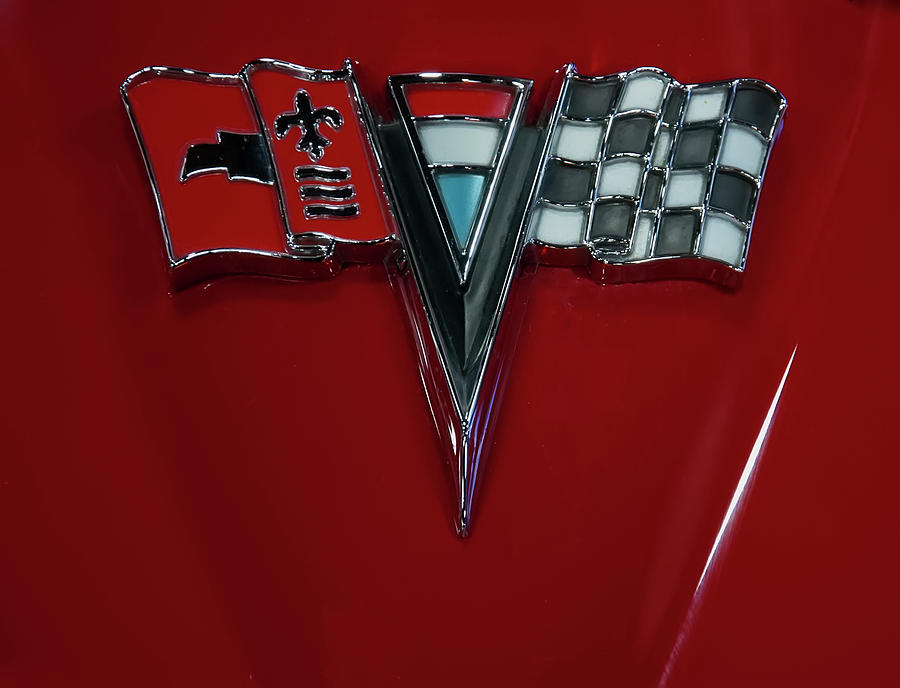 1966 Corvette Photograph - 1966 Corvette Hood Emblem by Flees Photos