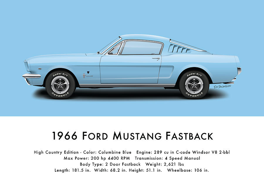 1966 blue mustang