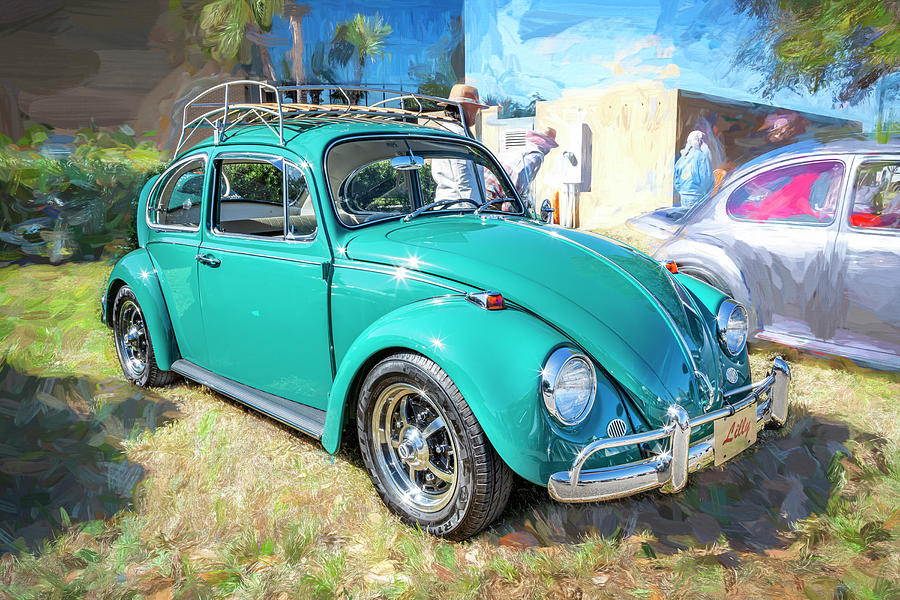  1966 Green Volkswagen Beetle X161 #1966 Photograph by Rich Franco