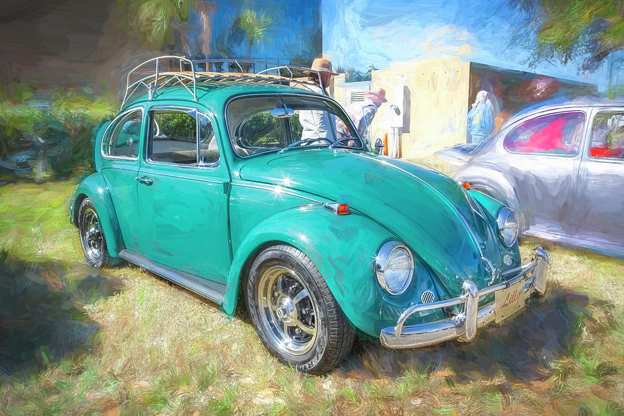 1966 Green Volkswagen Beetle X159 Photograph by Rich Franco