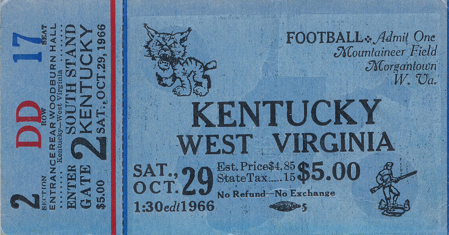 1966 Kentucky vs. West Virginia Mixed Media by Row One Brand