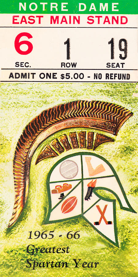 1966 Notre Dame vs. Michigan State Mixed Media by Row One Brand
