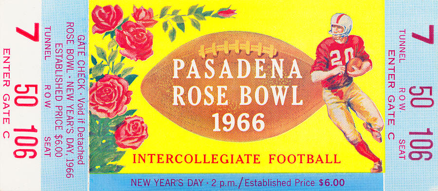 1966 Rose Bowl Mixed Media by Row One Brand