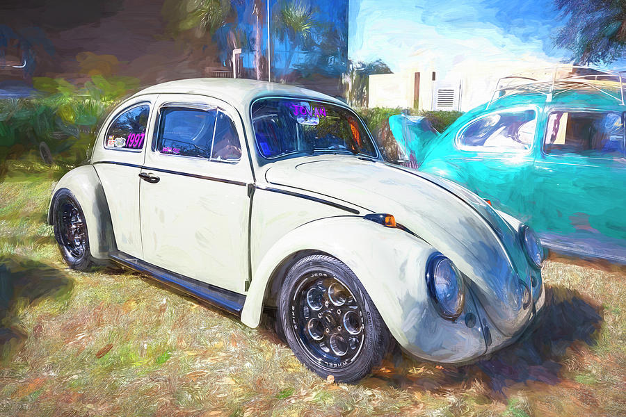 1966 Tan Volkswagen Beetle X162 Photograph by Rich Franco