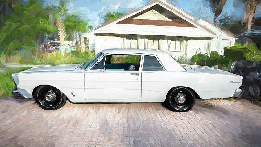 Vintage Photograph - 1966 White Ford Galaxie Custom 500 XL X106 by Rich Franco