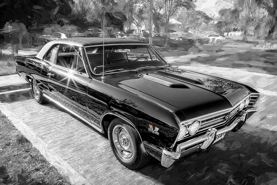 1967 Black Chevy Chevelle SS 396 X132 Photograph by Rich Franco