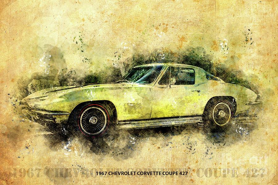 1967 Chevrolet Corvette Coupe 427 Artwork Drawing