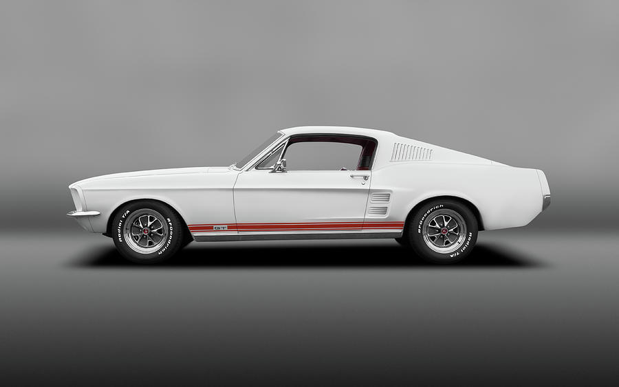 1967 Ford Mustang GT - 1967mustang390gtwall210549 Photograph by Frank J ...