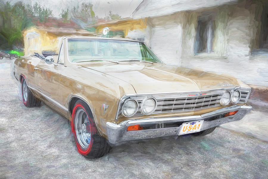  1967 Gold Chevy Chevelle Malibu Convertible X149 #1967 Photograph by Rich Franco