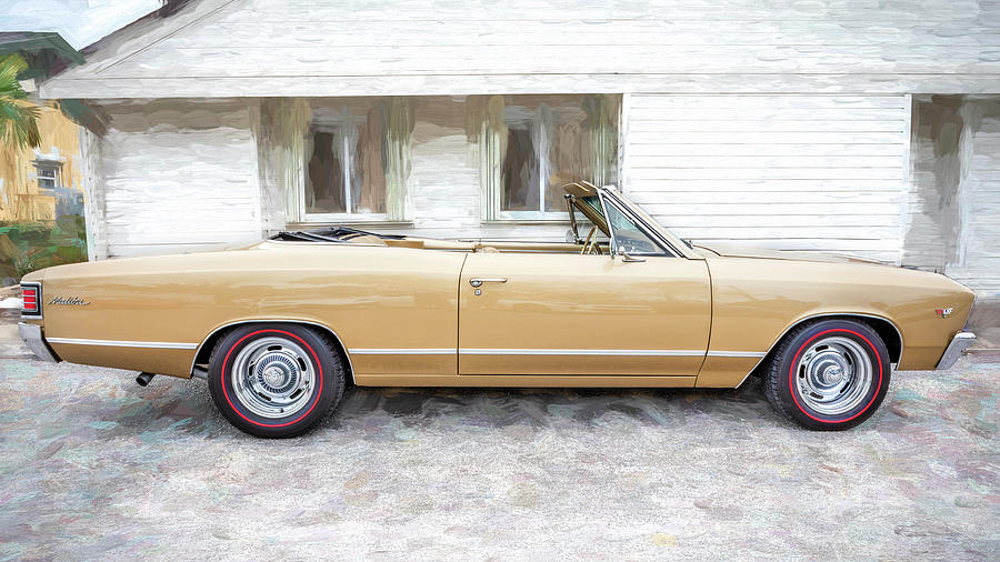 1967 Gold Chevy Chevelle Malibu Convertible X160 Photograph by Rich Franco