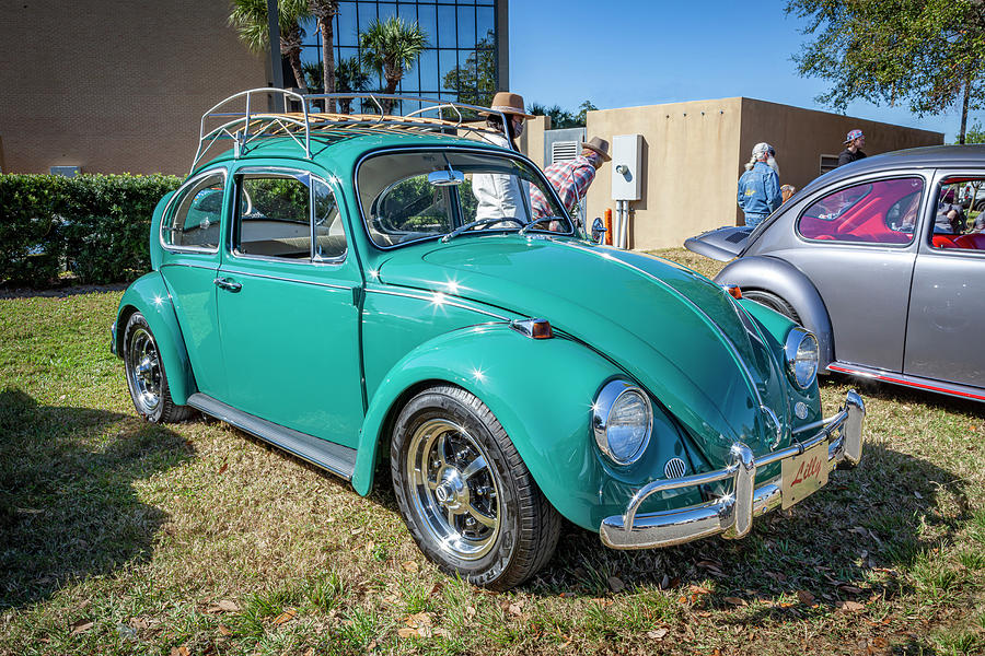 1967 Green Volkswagen Beetle X158 Photograph by Rich Franco