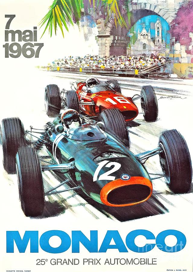 1967 Monaco Grand Prix Racing Painting by Sophia Parker | Fine Art America